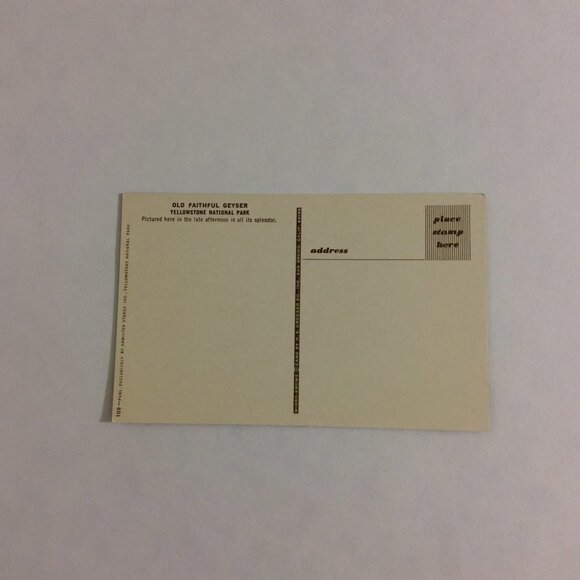 VINTAGE Post Card Old Faithful Geyser Yellowstone - Picture 7 of 12